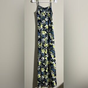 Armani Exchange Blue and Green Patterned Maxi Dress